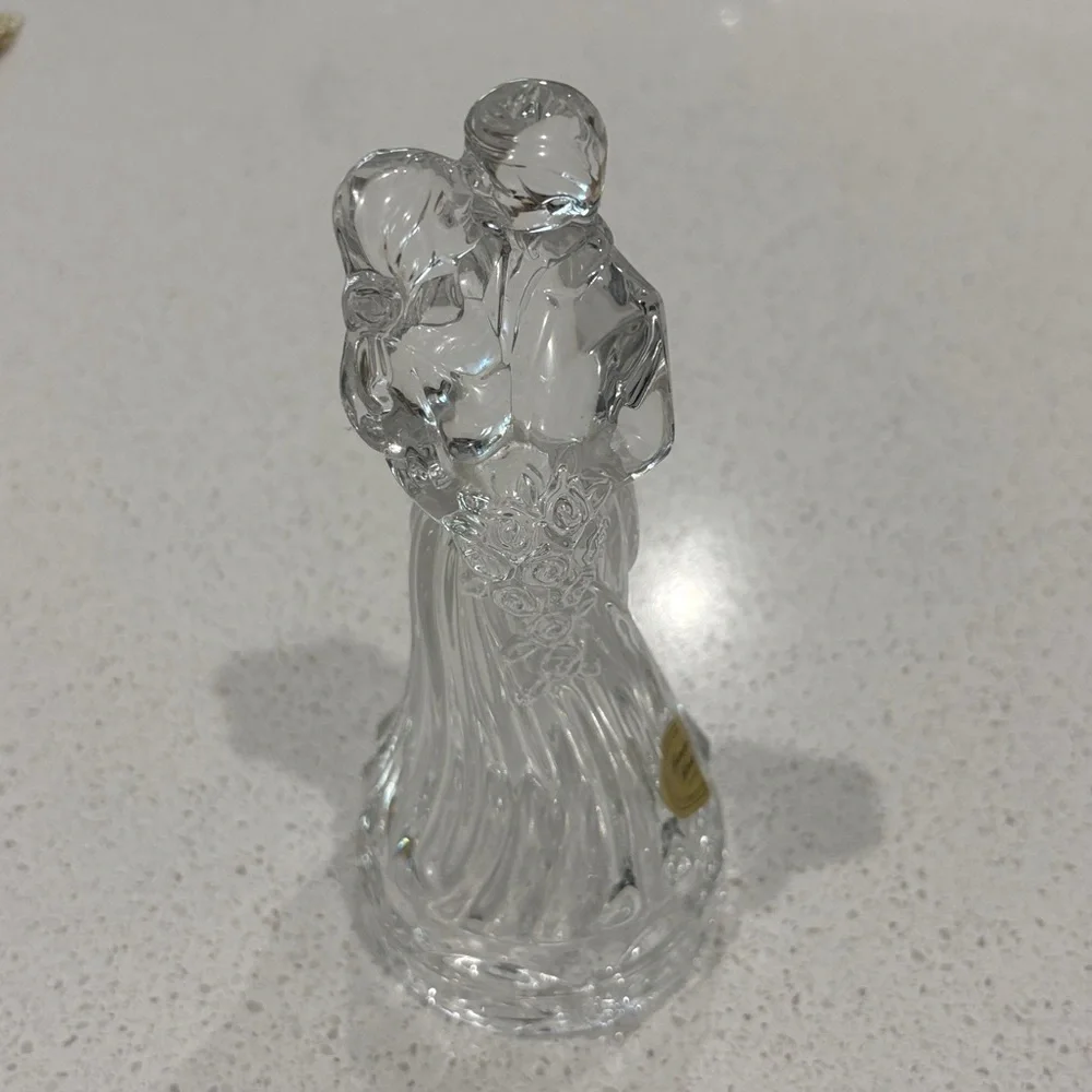 Princess House Crystal Bride & Groom Figurine Cake Topper 6.5 in